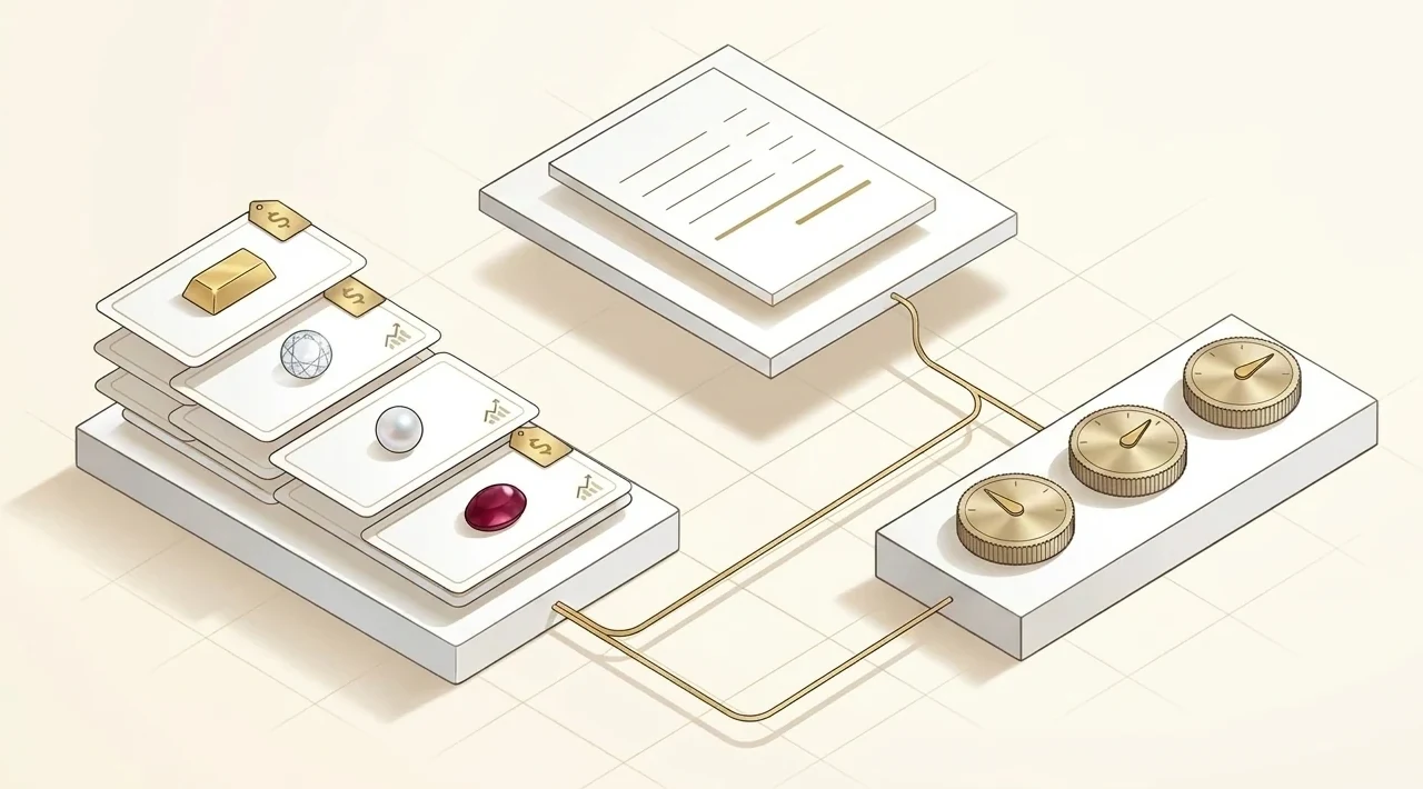 Schematic of how Diamra builds an estimate from priced ingredients and store percentages